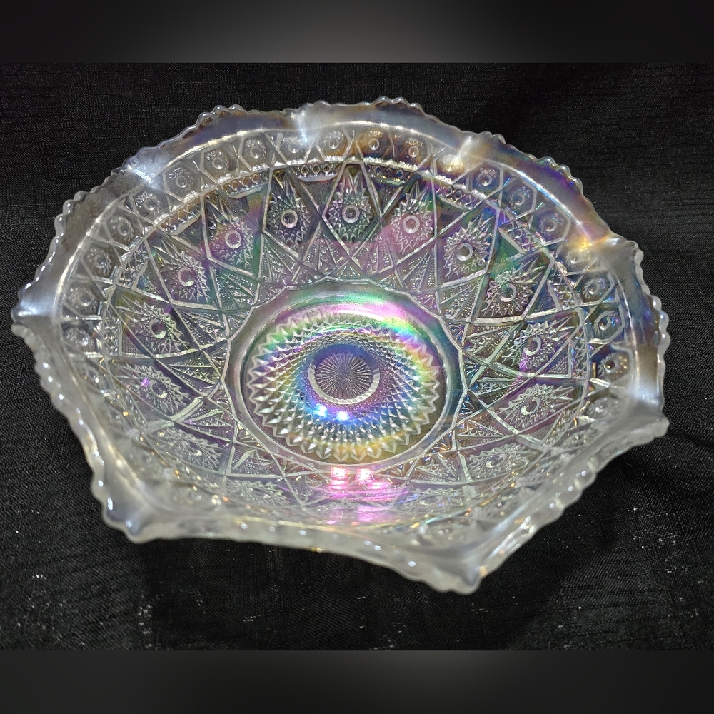 Viintage Iredescent Ruffled Bowl